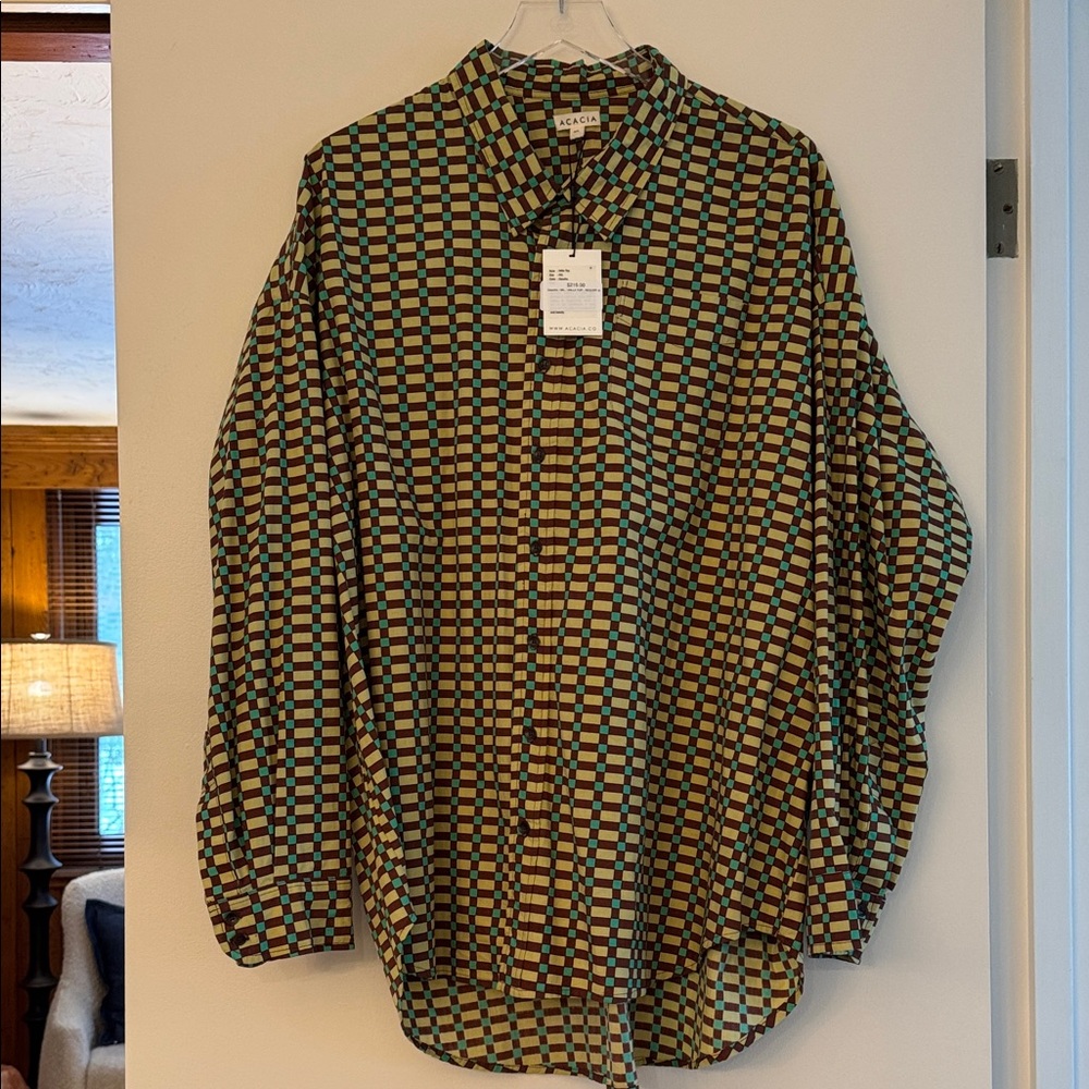 Acacia Swimwear Oversized Checkered Shirt